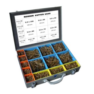Reisser Cutter Woodscrews Countersunk Pozi Assorted Steel System Case 2480pce Set