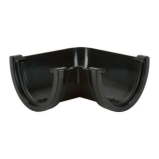 Half Round Deepstyle Gutter 90° Angle Bend Black 115mm