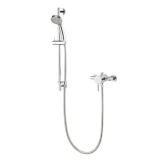 AQUALISA Sequential Thermostatic Exposed Shower Valve & Adjustable Riser Rail Set Chrome