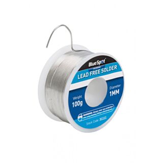 BlueSpot Electrical Soldering Pre Fluxed Lead Free Solder Reel 1mm 100g