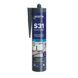 Bostik S31 Neutral Cure Low Modulus Acetoxy Sanitary Silicone Sealant Clear 310ml