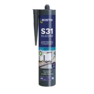 Bostik S31 Neutral Cure Low Modulus Acetoxy Sanitary Silicone Sealant Grey 310ml