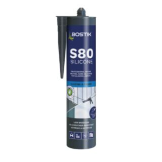 Bostik S80 Neutral Cure Low Modulus Acetoxy Glazing Silicone Clear 310ml