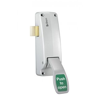 Briton 1438 Push Pad Emergency Exit Latch For Right Hand Doors Silver