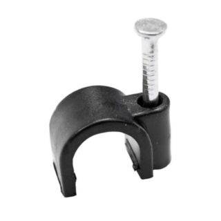 Cable Clip Round Black 7-10mm 100pk