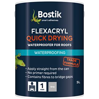 Bostik Flexacryl Quick Drying Waterproofer Grey 5ltr