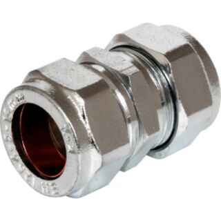 Compression Coupler Chrome 22mm