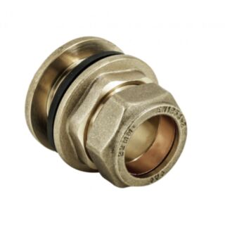 Compression Flanged Tank Connector Brass 22mm