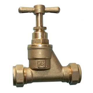 Compression Stop Cock Brass 54mm
