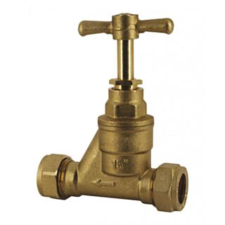 Compression MDPE To Copper Stop Cock Brass 25x25mm