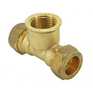 Compression Tee Female Iron Branch Brass 22x22mm x ½