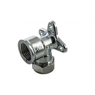Compression To Female 90° Elbow Wall Plate Chrome Plated 15mm x ½