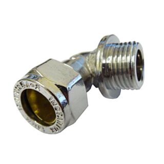 Compression To Male Iron 90° Elbow Chrome 22mm x ¾