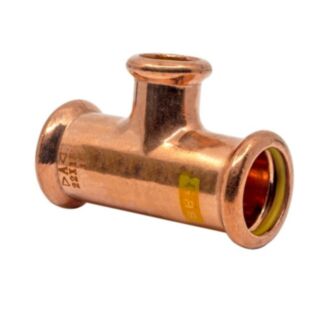 Copper Press Fit Reducing Tee (GAS) 22x22x15mm
