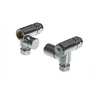 Corner Pattern Dual Fuel Towel Rail Valves Chrome 15mm x ½ 2pk