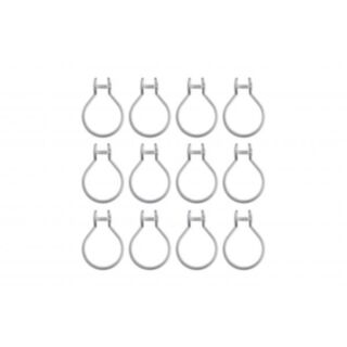Croydex Button Shower Curtain Rings Clear 12pk