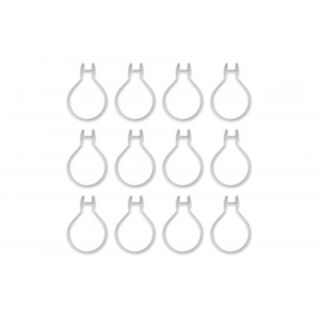 Croydex Button Shower Curtain Rings White 12pk