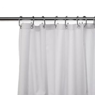 Croydex Textile Shower Curtain Plain White 1800x1800mm