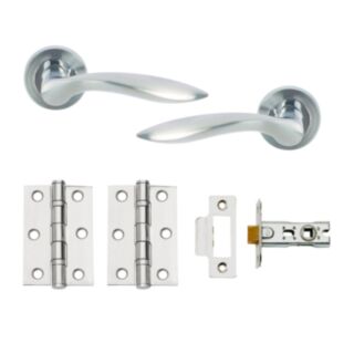 Dale OPEN Passage Door Pack Satin / Polished Chrome 63mm Latch