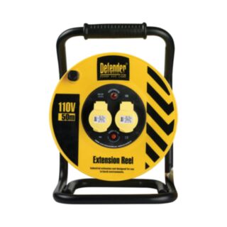 Defender 2 Way Extension Cable Reel 16Amp 110V 1.5mm x 50mtr
