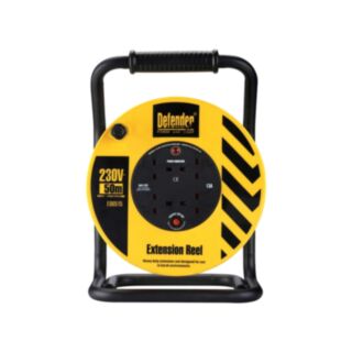 Defender 4 Way Extension Cable Reel 13Amp 240V 1.25mm x 50mtr