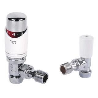 Drayton TRV4 Angled With Lockshield Chrome 15mm