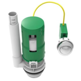 Dudley Victoria Cable Operated Dual Flush Valve With Button 1½ Outlet With Adaptor For 2 Outlet