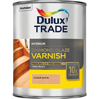 Dulux Trade Diamond Glaze Varnish Clear Satin 1ltr