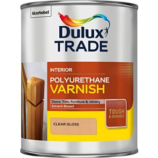 Dulux Trade Polyurethane Varnish Clear Gloss 1ltr