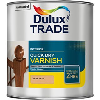 Dulux Trade Quick Dry Varnish Clear Satin 2.5ltr