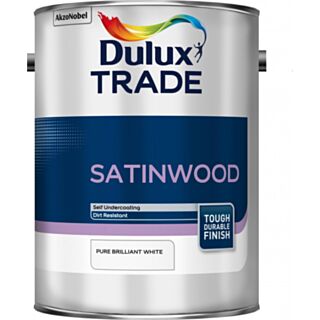 Dulux Trade Satinwood Paint Pure Brilliant White 5ltr