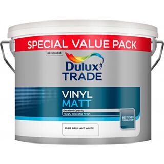 Dulux Trade Vinyl Matt Paint Pure Brilliant White 7.5ltr