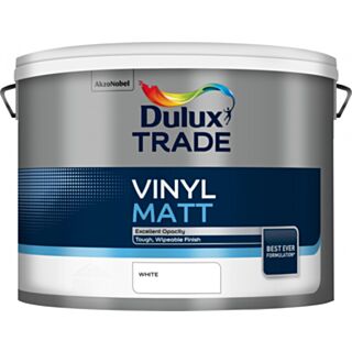 Dulux Trade Vinyl Matt Paint White 10ltr