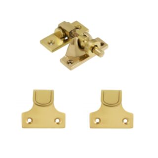 Eclipse Brighton Pattern Sash Fastener & Lift Pack Polished Brass