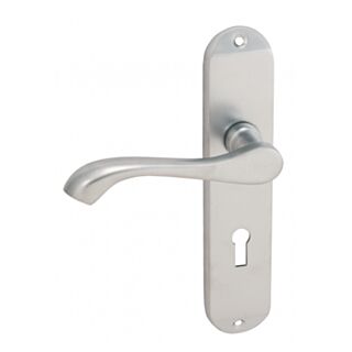 Eclipse Cadenza Lever Handle On Plate Lock Satin Chrome