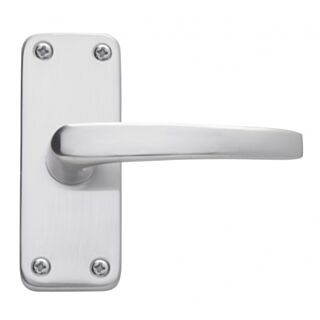 Eclipse Contract Lever Handle On Plate Latch Aluminium Satin