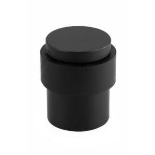 Eclipse Door Stop Floor Mounted Rubber Buffer Solid Stainless Steel Matt Black