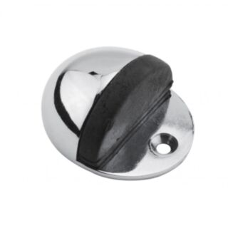 Eclipse Door Stop Floor Mounted Oval Shielded Polished Chrome