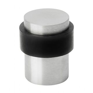 Eclipse Door Stop Floor Mounted Rubber Buffer Solid Stainless Steel Satin