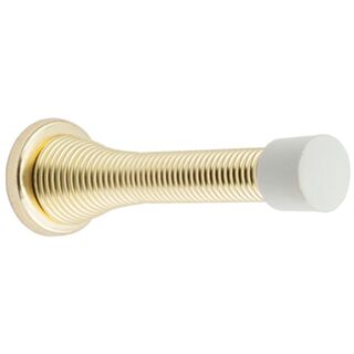 Eclipse Door Stop Wall Mounted Flexible Spring Electro Brass