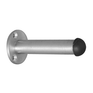 Eclipse Door Stop Wall Mounted Projection On Plate Satin Chrome