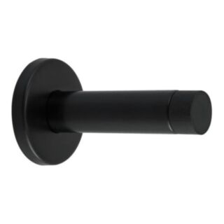Eclipse Door Stop Wall Mounted Projection On Plate Solid Stainless Steel Black
