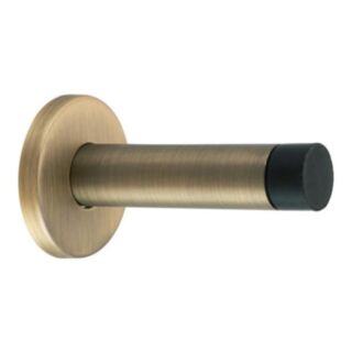 Eclipse Door Stop Wall Mounted Projection On Plate Solid Matt Antique Brass