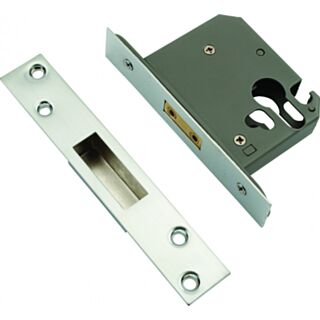 Eclipse Euro Profile Deadlock Satin Chrome 63mm