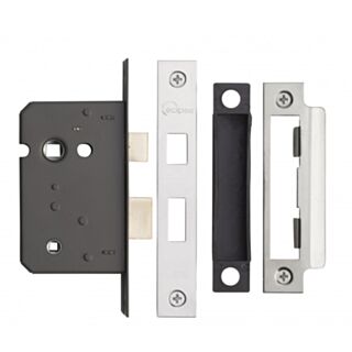 Eclipse Mortice Bathroom Lock Nickel 63mm