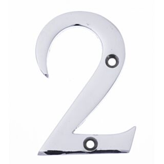 Eclipse Victorian Pattern Numeral '2' Polished Chrome 76mm