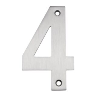 Eclipse Numeral '4' Stainless Steel Satin 100mm