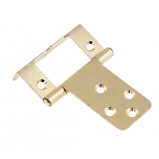 Eclipse Single Cranked Flush Butt Hinge Electro Brass 50mm 2pk