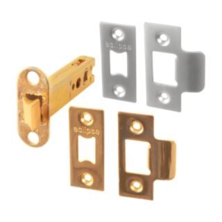 Eclipse Tubular Supa Latch Heavy Duty Satin Chrome / Polished Brass 75mm