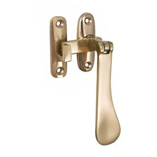 Eclipse Victorian Pattern Reversible Casement Fastener With Hook & Mortice Plate Polished Brass